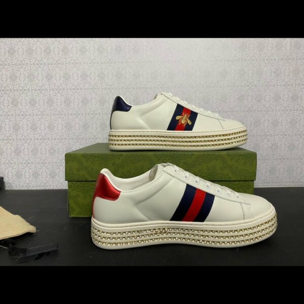 Gucci Ace Sneakers Crystal Platform Pers.